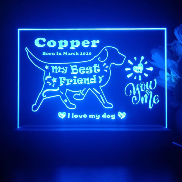 ADVPRO My best friend – dog Personalized Tabletop LED neon sign st5-p0087-tm - Blue