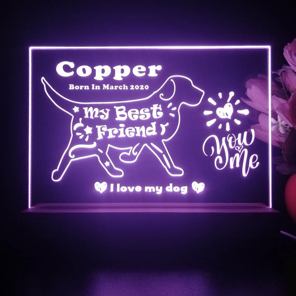 ADVPRO My best friend – dog Personalized Tabletop LED neon sign st5-p0087-tm - Purple