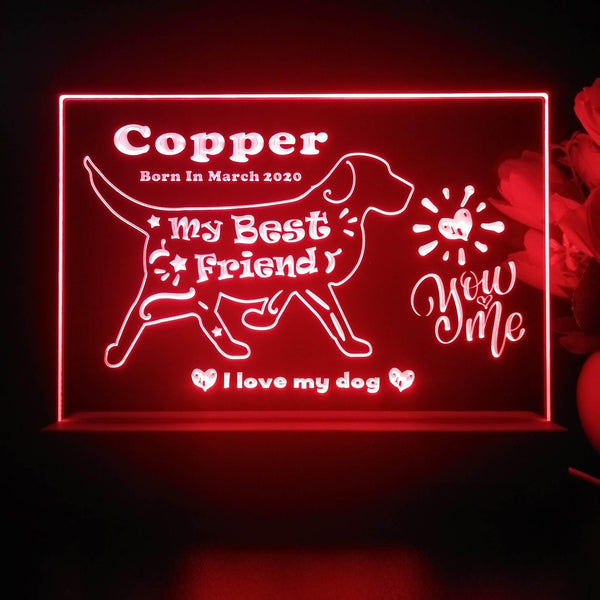 ADVPRO My best friend – dog Personalized Tabletop LED neon sign st5-p0087-tm - Red