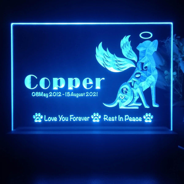 ADVPRO Love you forever, rest in peace – dog Personalized Tabletop LED neon sign st5-p0088-tm - Blue