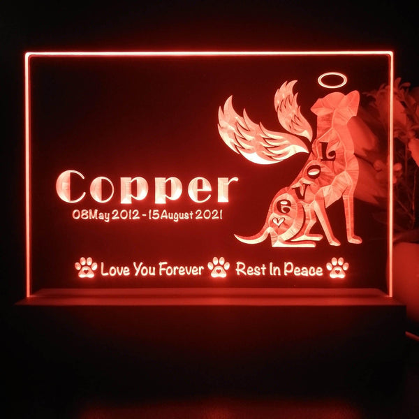ADVPRO Love you forever, rest in peace – dog Personalized Tabletop LED neon sign st5-p0088-tm - Red