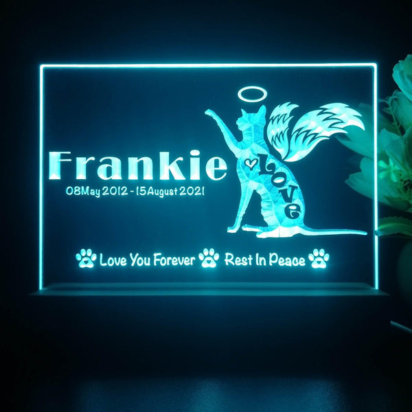 ADVPRO Love you forever, rest in peace – cat Personalized Tabletop LED neon sign st5-p0089-tm - Sky Blue
