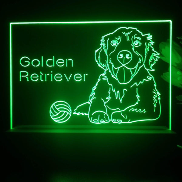 ADVPRO Golden Retriever Personalized Tabletop LED neon sign st5-p0090-tm - Green