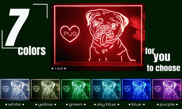 ADVPRO Pug Personalized Tabletop LED neon sign st5-p0091-tm