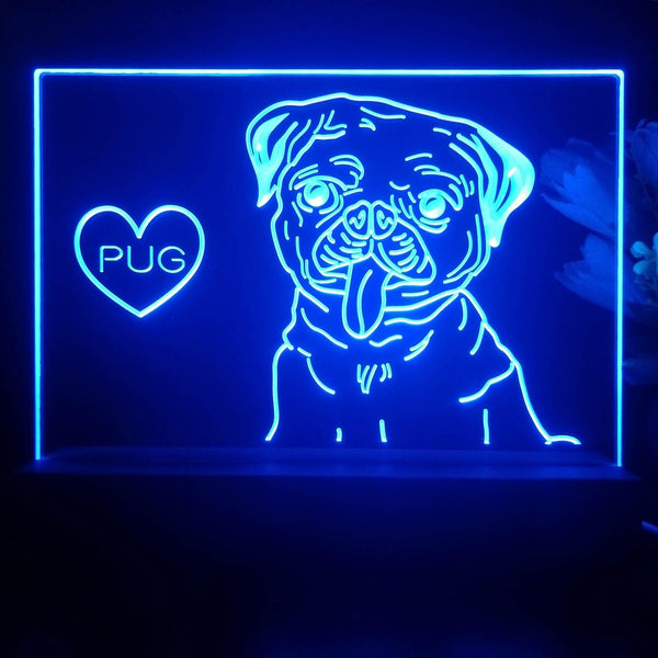 ADVPRO Pug Personalized Tabletop LED neon sign st5-p0091-tm - Blue