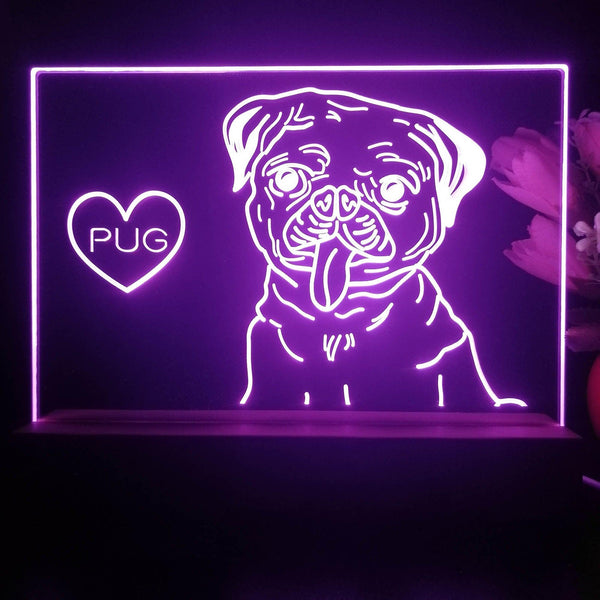 ADVPRO Pug Personalized Tabletop LED neon sign st5-p0091-tm - Purple