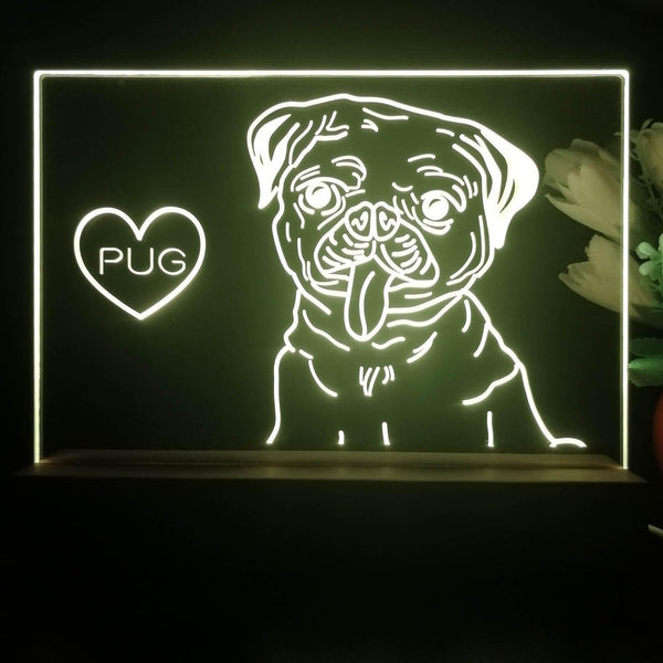 ADVPRO Pug Personalized Tabletop LED neon sign st5-p0091-tm - Yellow