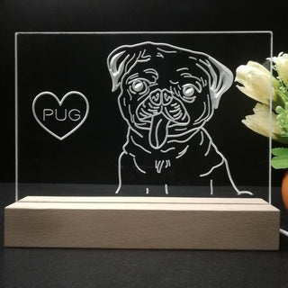 ADVPRO Pug Personalized Tabletop LED neon sign st5-p0091-tm - 7 Color