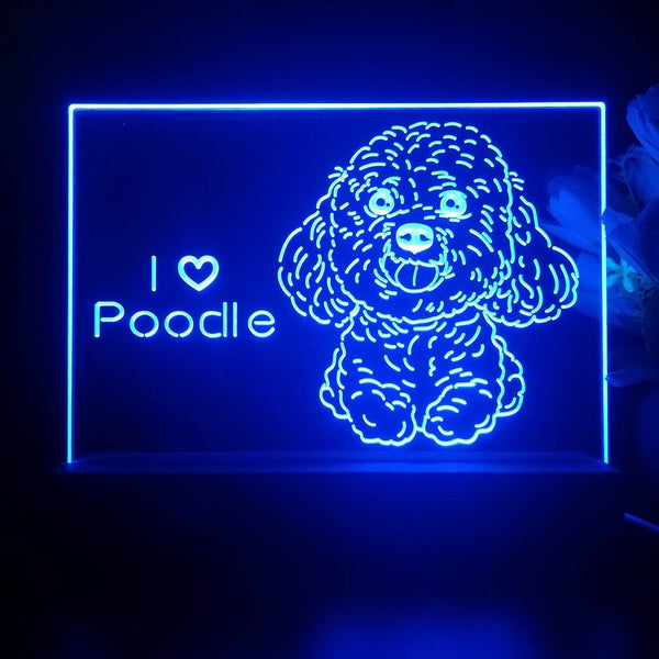 ADVPRO Poodle Personalized Tabletop LED neon sign st5-p0092-tm - Blue