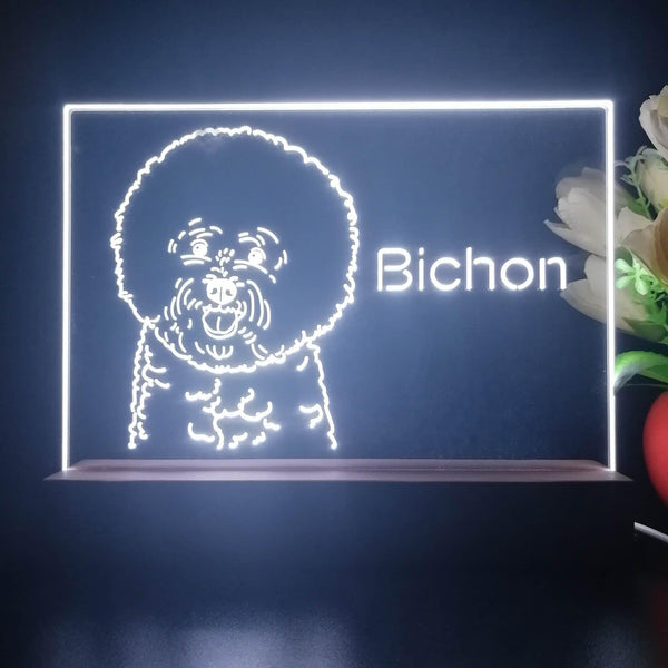 ADVPRO Bichon Personalized Tabletop LED neon sign st5-p0094-tm - White