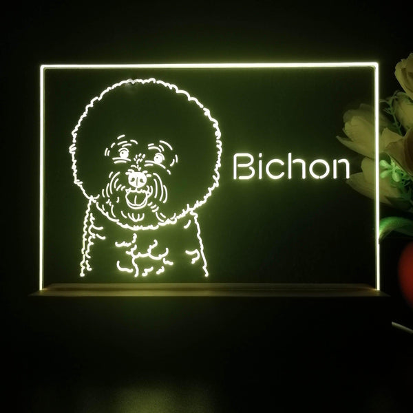 ADVPRO Bichon Personalized Tabletop LED neon sign st5-p0094-tm - Yellow