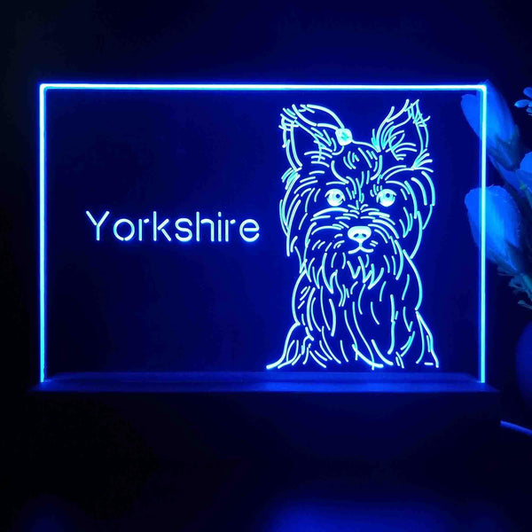 ADVPRO Yorkshire Personalized Tabletop LED neon sign st5-p0098-tm - Blue