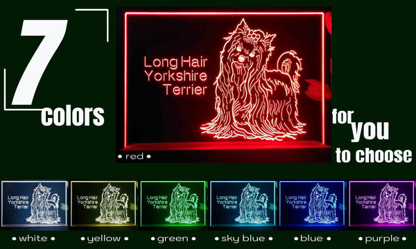ADVPRO Long Hair Yorkshire Terrier Personalized Tabletop LED neon sign st5-p0099-tm