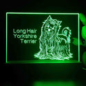 ADVPRO Long Hair Yorkshire Terrier Personalized Tabletop LED neon sign st5-p0099-tm - Green