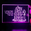ADVPRO Long Hair Yorkshire Terrier Personalized Tabletop LED neon sign st5-p0099-tm - Purple