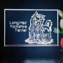 ADVPRO Long Hair Yorkshire Terrier Personalized Tabletop LED neon sign st5-p0099-tm - White