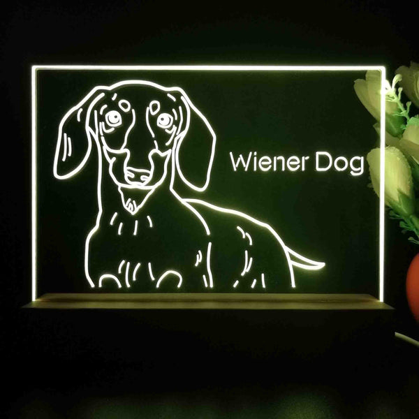 ADVPRO Wiener Dog Personalized Tabletop LED neon sign st5-p0100-tm - Yellow