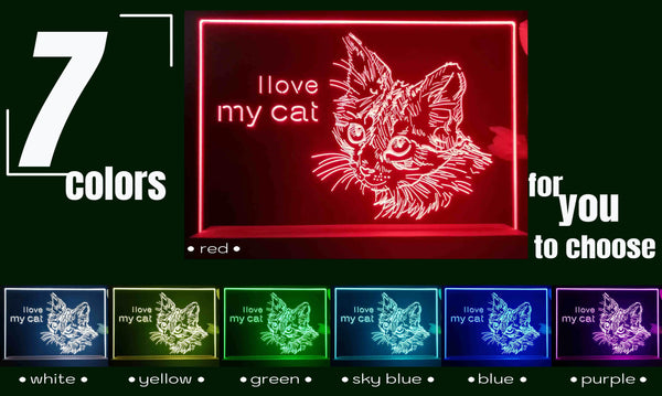 ADVPRO I love my cat Personalized Tabletop LED neon sign st5-p0101-tm
