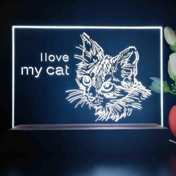 ADVPRO I love my cat Personalized Tabletop LED neon sign st5-p0101-tm - White
