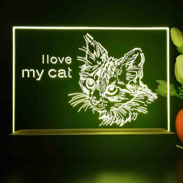 ADVPRO I love my cat Personalized Tabletop LED neon sign st5-p0101-tm - Yellow