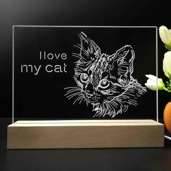 ADVPRO I love my cat Personalized Tabletop LED neon sign st5-p0101-tm - 7 Color