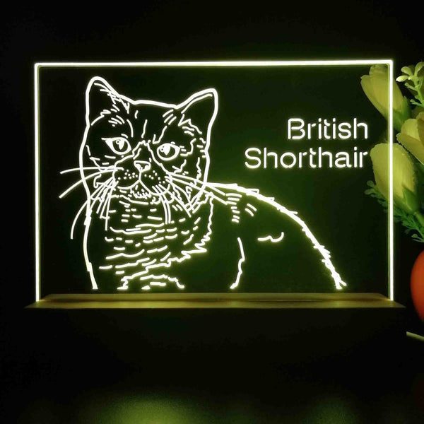 ADVPRO British Shorthair Personalized Tabletop LED neon sign st5-p0102-tm - Yellow