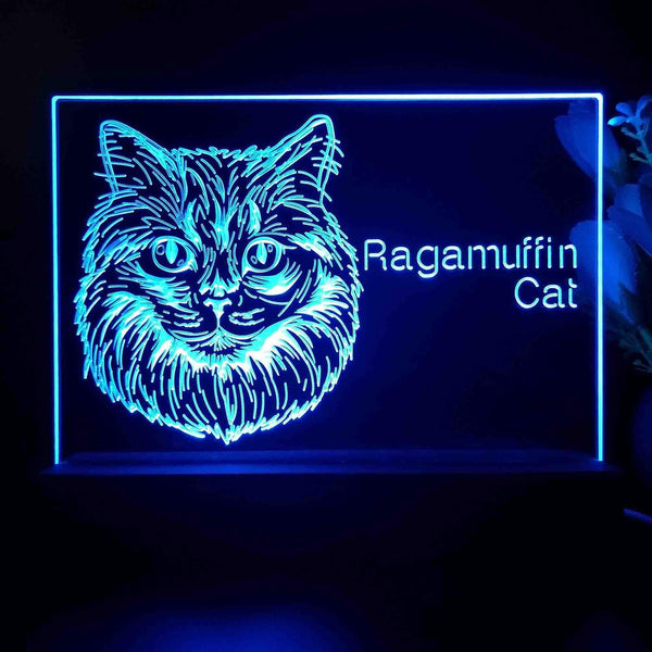 ADVPRO Ragamuffin Cat Personalized Tabletop LED neon sign st5-p0104-tm - Blue