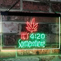 ADVPRO Marijuana It's 4:20 Somewhere Weed High Life Dual Color LED Neon Sign st6-0404 - Green & Red