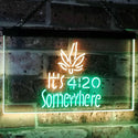 ADVPRO Marijuana It's 4:20 Somewhere Weed High Life Dual Color LED Neon Sign st6-0404 - Green & Yellow