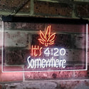 ADVPRO Marijuana It's 4:20 Somewhere Weed High Life Dual Color LED Neon Sign st6-0404 - White & Orange