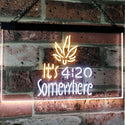 ADVPRO Marijuana It's 4:20 Somewhere Weed High Life Dual Color LED Neon Sign st6-0404 - White & Yellow