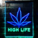 ADVPRO High Life Marijuana Bedroom Decor Bar  Dual Color LED Neon Sign st6-e0006 - Green & Blue