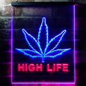 ADVPRO High Life Marijuana Bedroom Decor Bar  Dual Color LED Neon Sign st6-e0006 - Red & Blue
