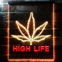 ADVPRO High Life Marijuana Bedroom Decor Bar  Dual Color LED Neon Sign st6-e0006 - Red & Yellow