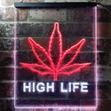 ADVPRO High Life Marijuana Bedroom Decor Bar  Dual Color LED Neon Sign st6-e0006 - White & Red