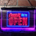 ADVPRO Come in We're Open Welcome Plaque Dual Color LED Neon Sign st6-i0001 - Blue & Red