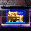 ADVPRO Come in We're Open Welcome Plaque Dual Color LED Neon Sign st6-i0001 - Blue & Yellow