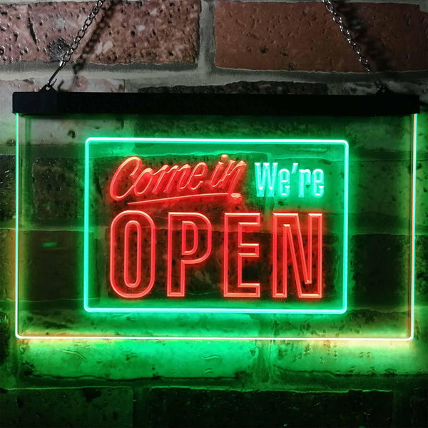 ADVPRO Come in We're Open Welcome Plaque Dual Color LED Neon Sign st6-i0001 - Green & Red