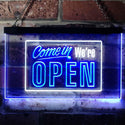 ADVPRO Come in We're Open Welcome Plaque Dual Color LED Neon Sign st6-i0001 - White & Blue