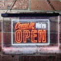 ADVPRO Come in We're Open Welcome Plaque Dual Color LED Neon Sign st6-i0001 - White & Orange