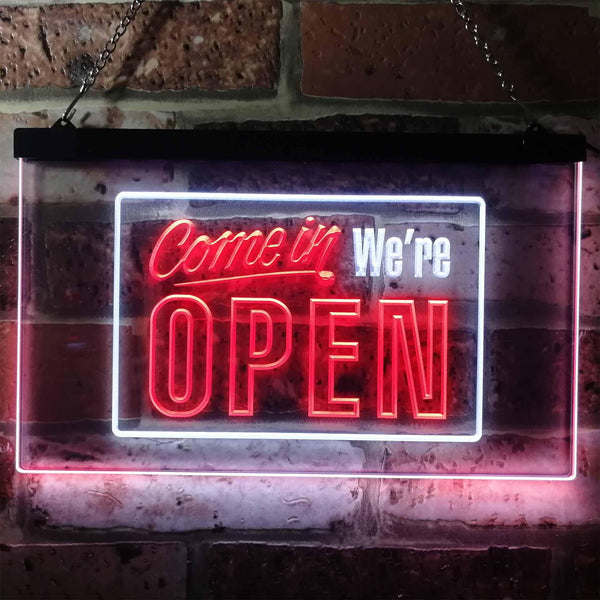 ADVPRO Come in We're Open Welcome Plaque Dual Color LED Neon Sign st6-i0001 - White & Red