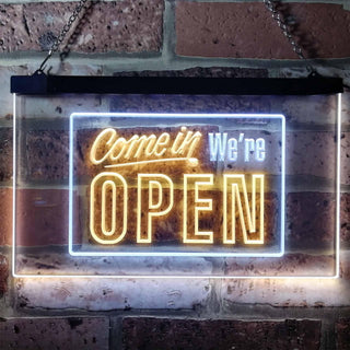 ADVPRO Come in We're Open Welcome Plaque Dual Color LED Neon Sign st6-i0001 - White & Yellow