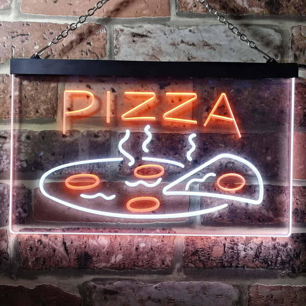 ADVPRO Pizza Shop Dual Color LED Neon Sign st6-i0004 - White & Orange