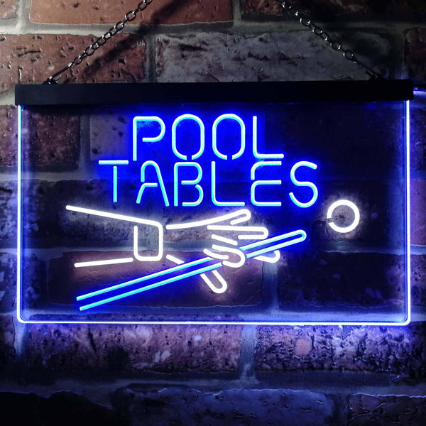 ADVPRO Pool Tables Man Cave Dual Color LED Neon Sign st6-i0009 - White & Blue