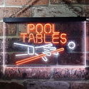 ADVPRO Pool Tables Man Cave Dual Color LED Neon Sign st6-i0009 - White & Orange