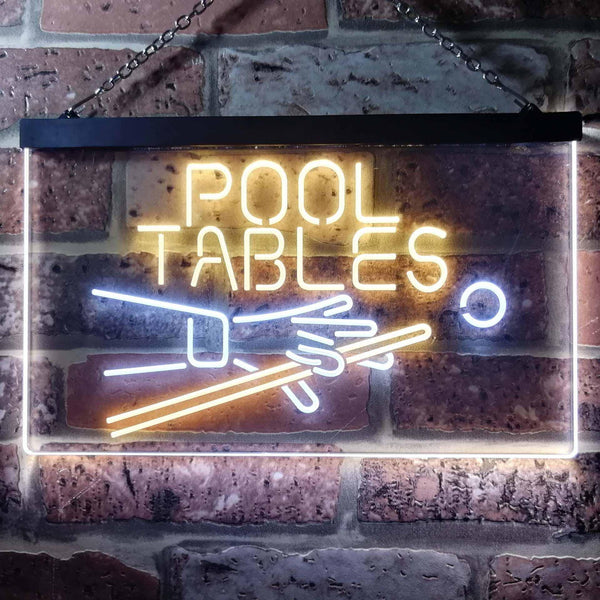 ADVPRO Pool Tables Man Cave Dual Color LED Neon Sign st6-i0009 - White & Yellow