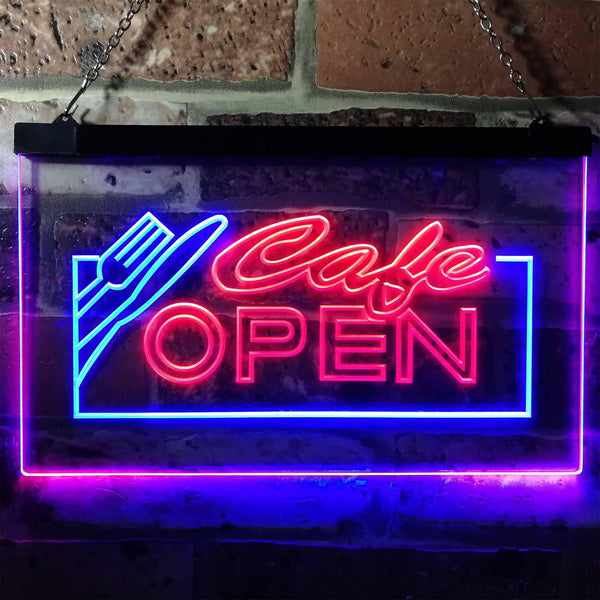 ADVPRO Open Cafe Restaurant Business Dual Color LED Neon Sign st6-i0011 - Blue & Red