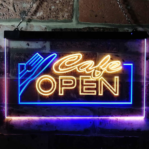 ADVPRO Open Cafe Restaurant Business Dual Color LED Neon Sign st6-i0011 - Blue & Yellow