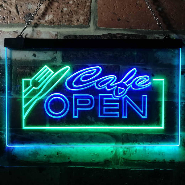 ADVPRO Open Cafe Restaurant Business Dual Color LED Neon Sign st6-i0011 - Green & Blue