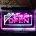 ADVPRO Open Cafe Restaurant Business Dual Color LED Neon Sign st6-i0011 - White & Purple